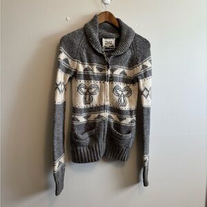 TNA Aritzia Sea To Sky Classic 100% Lambswool Knit Cozy Zip Up Sweater Jacket